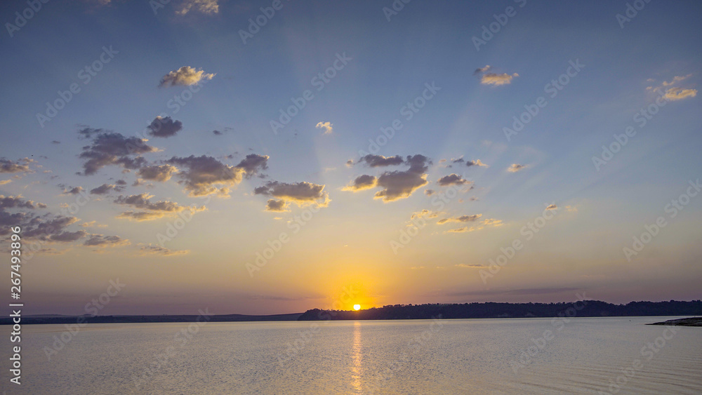 Beautiful sunset on the lake