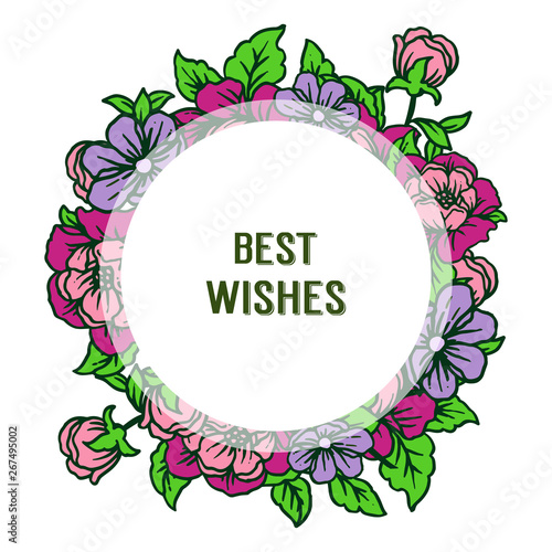 Vector illustration banner best wishes with various ornate of colorful flower frames © StockFloral