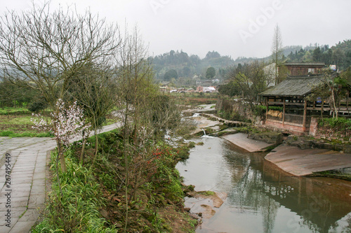 the landscape in shangli ancient town,sichuan,china photo