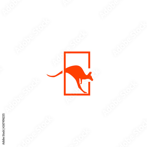 kangaroo logo design vector icon illustration element