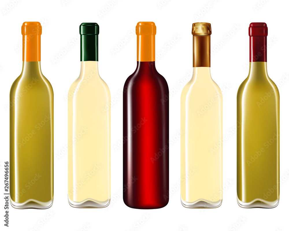 Wine bottles in row Wine bottles in row