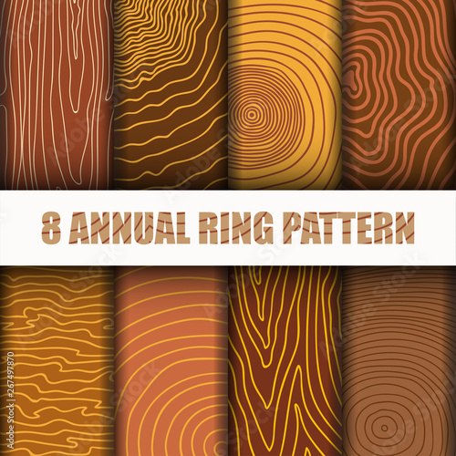 8 Annual Ring Pattern Background Set collection
