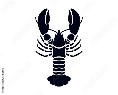 Lobster or crayfish silhouette vector illustration