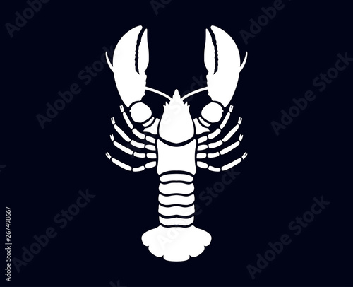 Lobster or crayfish silhouette vector illustration