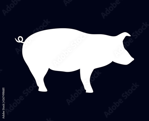 Pig or swine silhouette vector illustration