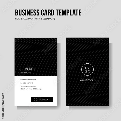 Simple and minimalist business card vertical template
