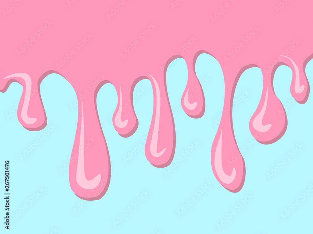 Drips of pink paint on a blue background Drips of pink paint on a blue background