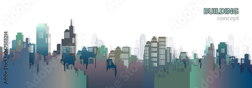 City skyscraper vector illustration background.