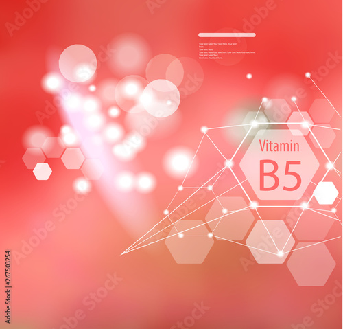 Vitamin B5 on an abstract background.