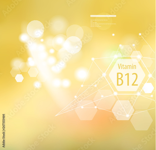 Vitamin B12 on an abstract background.