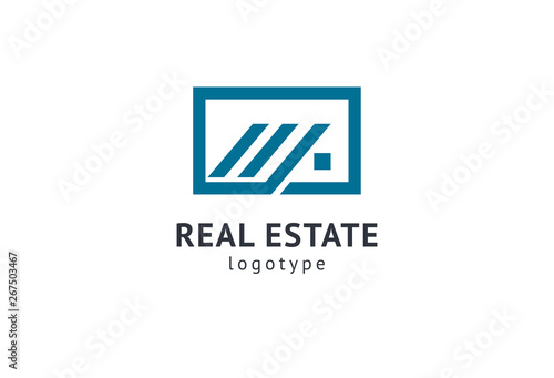 Abstract real estate agent logo icon vector design. Rent, sale of real estate vector logo, House cleaning, home security, real estate auction. Vector building logo concept.