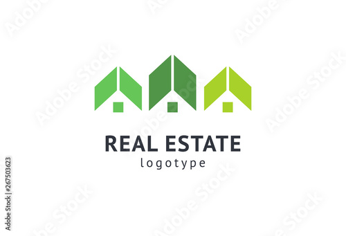 Abstract real estate agent logo icon vector design. Rent, sale of real estate vector logo, House cleaning, home security, real estate auction. Vector building logo concept.
