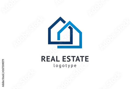 Abstract real estate agent logo icon vector design. Rent, sale of real estate vector logo, House cleaning, home security, real estate auction. Vector building logo concept.