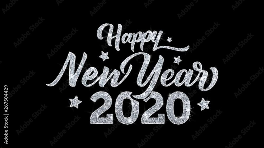 Happy New Year 2020 Blinking Text Greetings card Abstract Blinking Sparkle Glitter Particle Looped Background. Gift, card, Invitation, Celebration, Events, Message, Holiday Festival Happy New Year 2020 Blinking Text Greetings card Abstract Blinking Sparkle Glitter Particle Looped Background. Gift, card, Invitation, Celebration, Events, Message, Holiday Festival