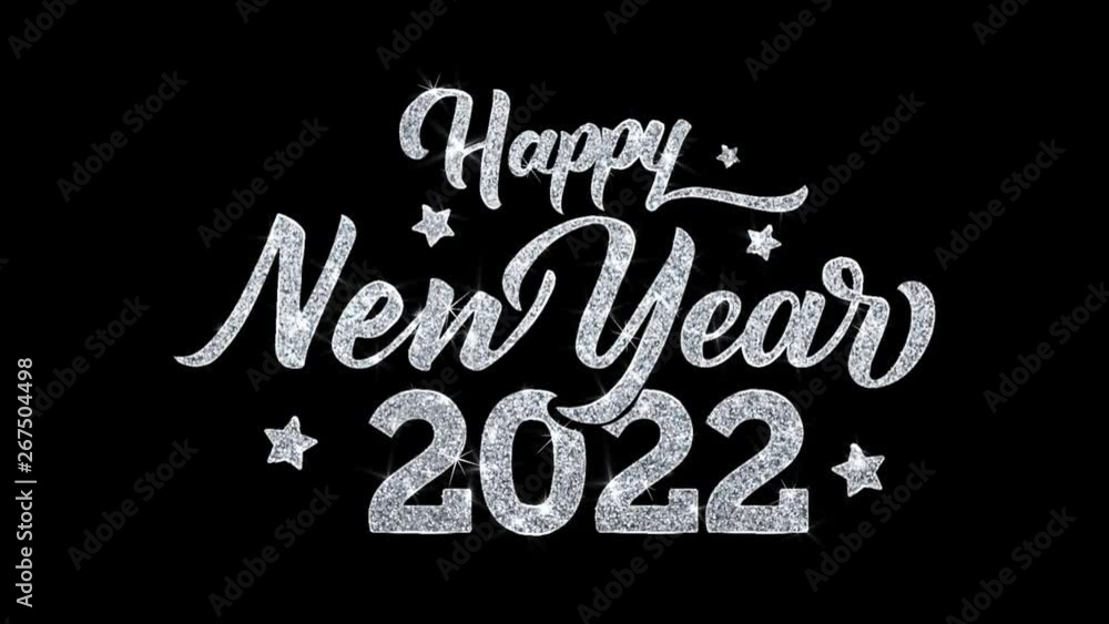 Happy New Year 2022 Blinking Text Greetings card Abstract Blinking Sparkle Glitter Particle Looped Background. Gift, card, Invitation, Celebration, Events, Message, Holiday Festival Happy New Year 2022 Blinking Text Greetings card Abstract Blinking Sparkle Glitter Particle Looped Background. Gift, card, Invitation, Celebration, Events, Message, Holiday Festival