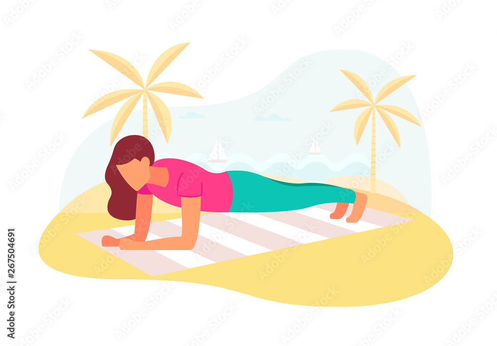 Couple doing plank exercise core workout together outdoors