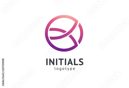 Monogram design elements, graceful template. Calligraphic elegant logo design. B logo. B line art monogram.