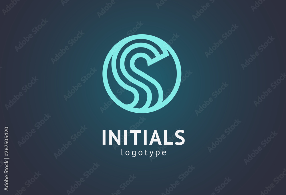 Monogram design elements, graceful template. Calligraphic elegant logo design. S logo. S line art monogram. Monogram design elements, graceful template. Calligraphic elegant logo design. S logo. S line art monogram.