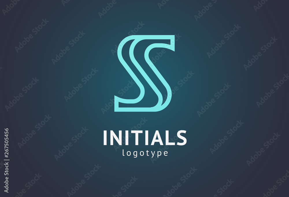 Monogram design elements, graceful template. Calligraphic elegant logo design. S logo. S line art monogram. Monogram design elements, graceful template. Calligraphic elegant logo design. S logo. S line art monogram.