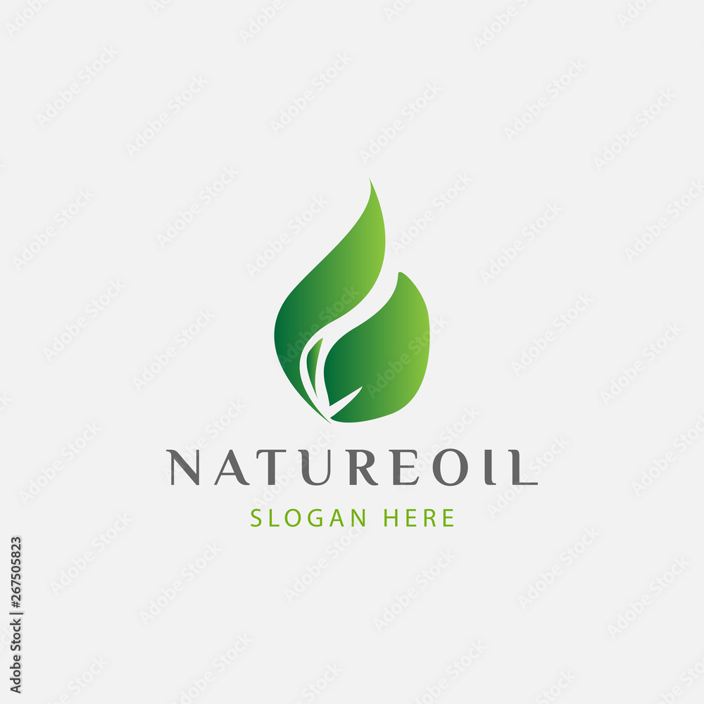 Fototapeta premium Green Leaf logo design