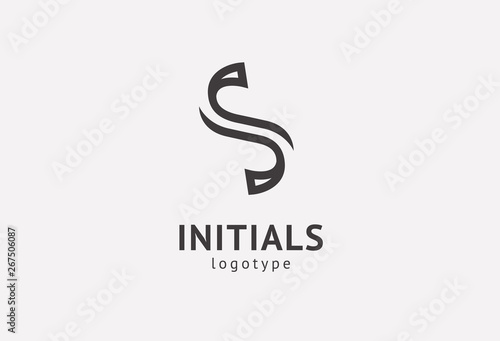 Letter S vector logo. Vintage Insignia and Logotype. Business sign, identity, label, badge initials. Monogram design elements, graceful template. Calligraphic elegant logo design
