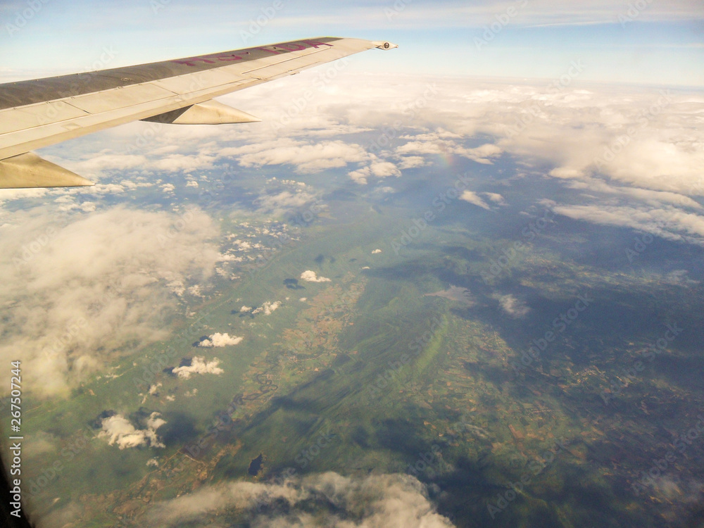 The beautiful blue sky and white cloud from the plane In Thailand The beautiful blue sky and white cloud from the plane In Thailand