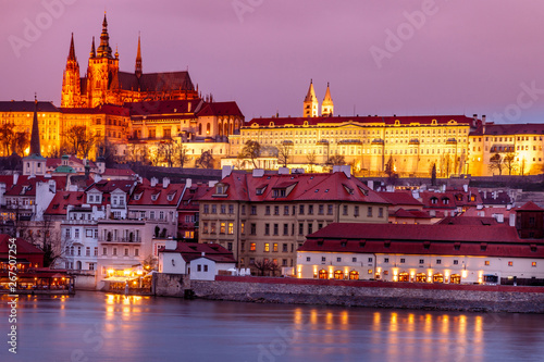 Classic Prague view at dusk