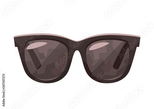 Beautiful black Sunglasses isolated on white background