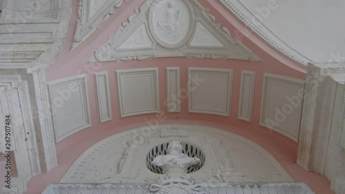 Beautiful ceiling details in a historic mansion at viscera gardens in miami photo