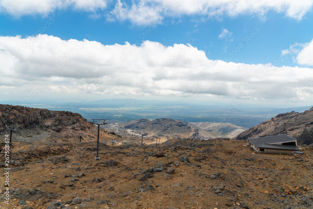 Ski Lift, Mount Ruapehu, Tongariro National Park, North Island of New Zealand