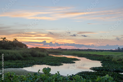 sunset over lake