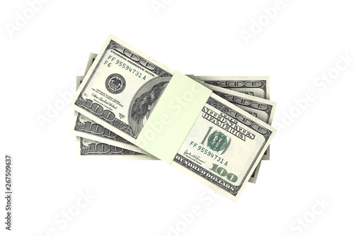Stack of One Hundred Dollar Banknotes Render