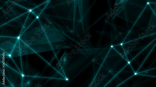 Dots and lines connection. Digital connected triangles abstract graphic backgrounds