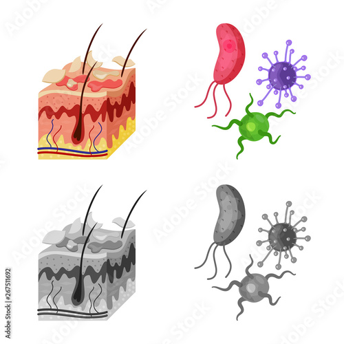 Vector design of medical and pain  logo. Set of medical and disease stock vector illustration.