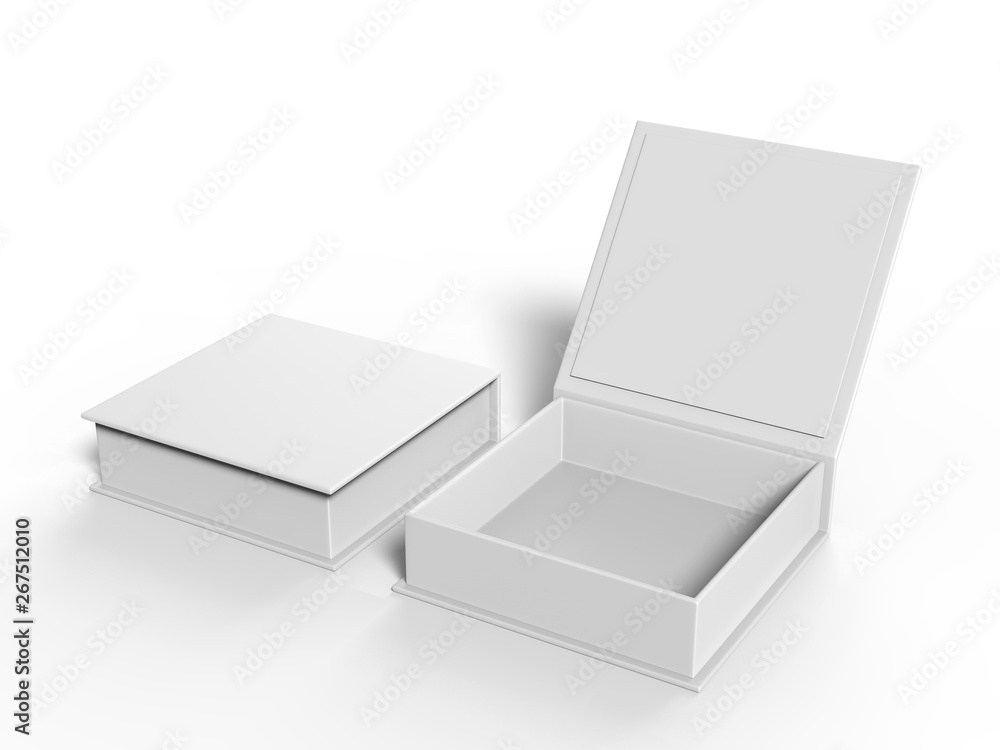 Blank shipping mailer or gift hard cardboard box for branding and mock up. 3d render illustration. Blank shipping mailer or gift hard cardboard box for branding and mock up. 3d render illustration.