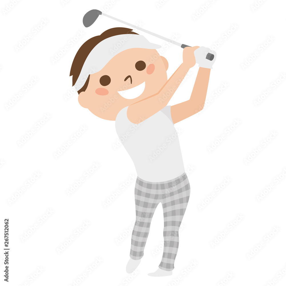 若い男性のイラスト スポーツのゴルフを楽しんでいる若い男性 Stock Vector Adobe Stock
