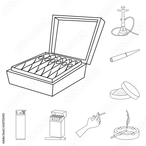Isolated object of health and nicotine symbol. Set of health and statistics vector icon for stock.