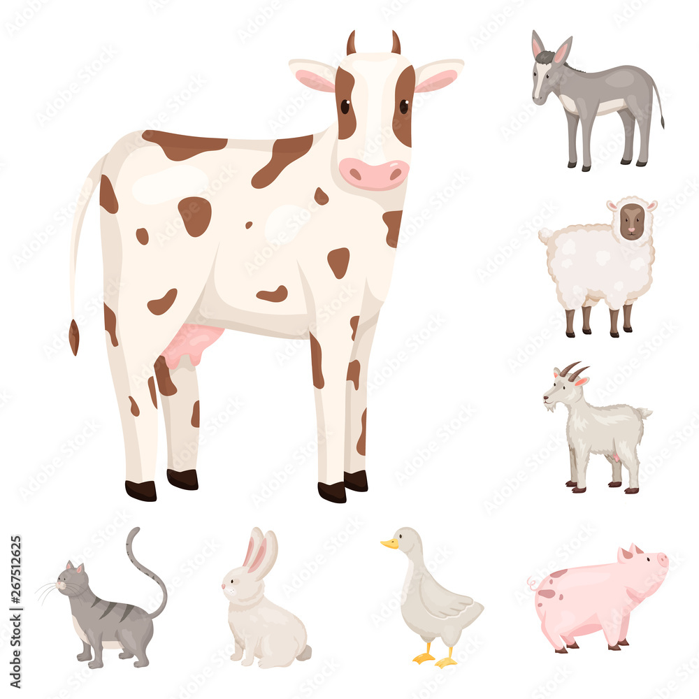 Vector design of farm and food icon. Set of farm and countryside stock vector illustration.