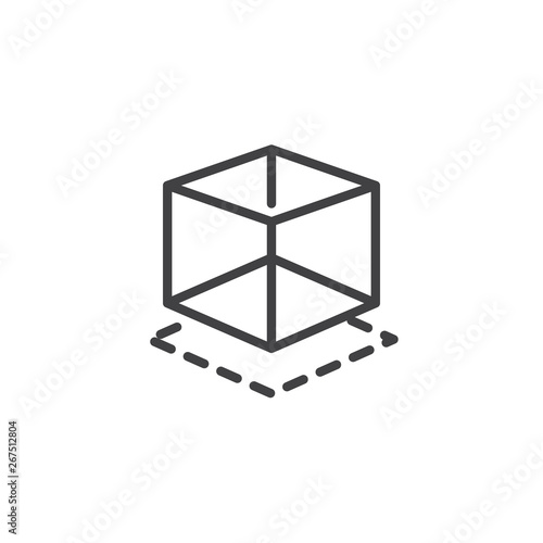 3d modeling line icon. linear style sign for mobile concept and web design. Geometry cube shape outline vector icon. Symbol, logo illustration. Pixel perfect vector graphics