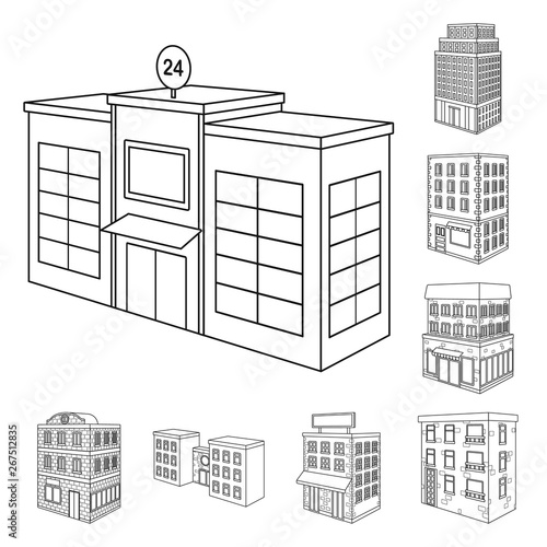 Vector design of home and apartment sign. Set of home and modern vector icon for stock.