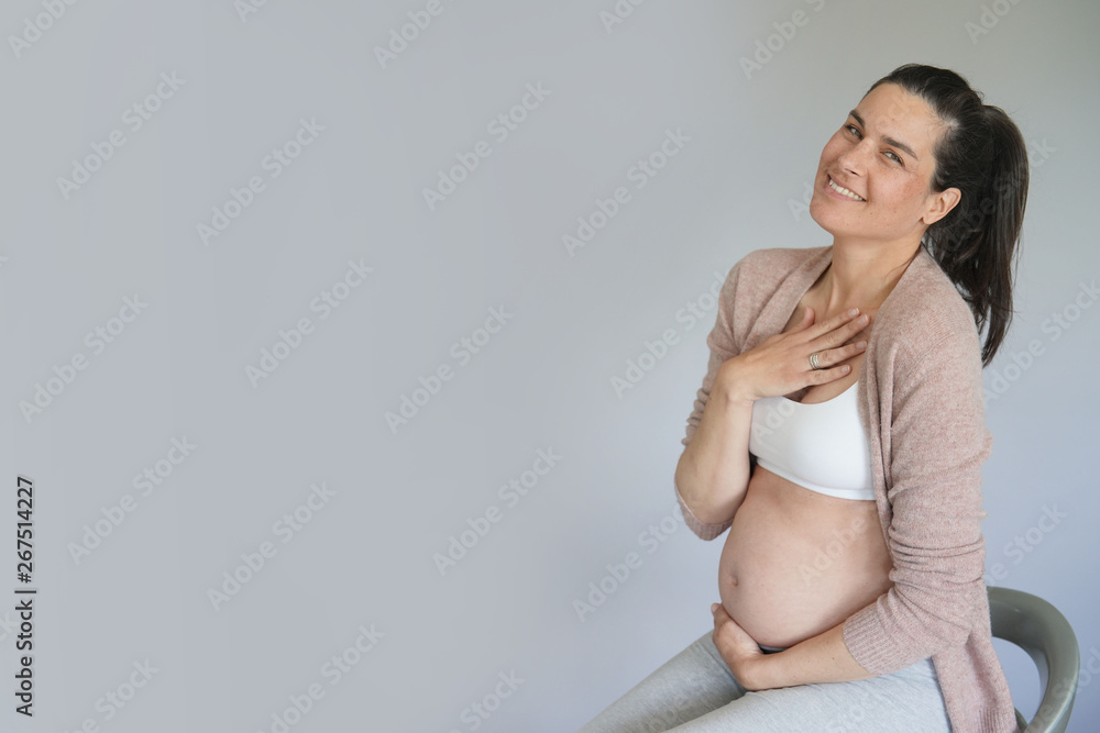 Portrait of 6 months pregnant woman Portrait of 6 months pregnant woman