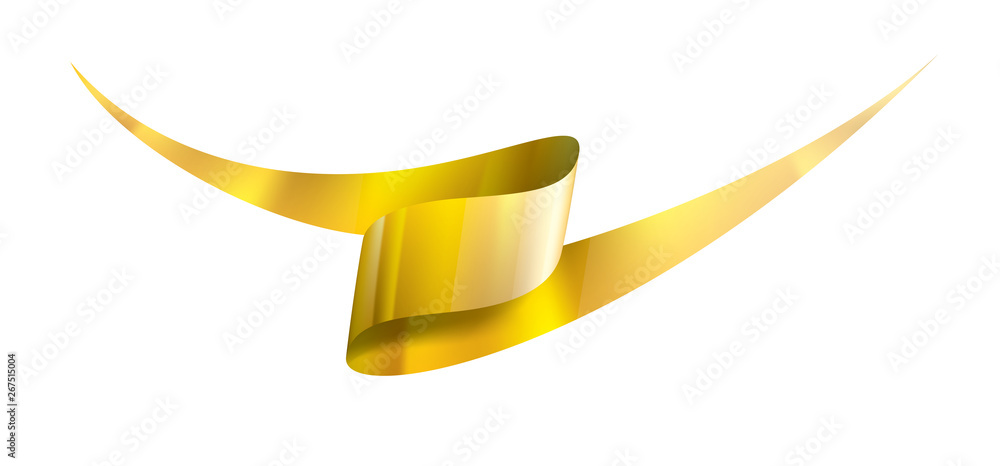 golden ribbon on white background. Vector illustration golden ribbon on white background. Vector illustration