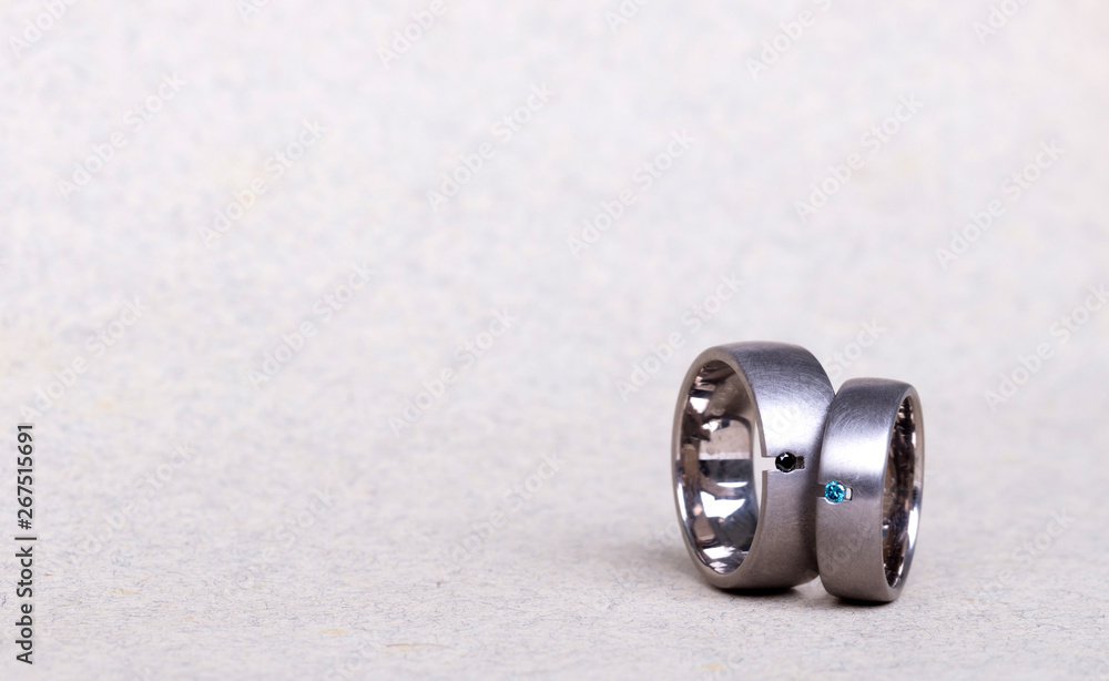 Pair of paladium wedding rings isolated Pair of paladium wedding rings isolated