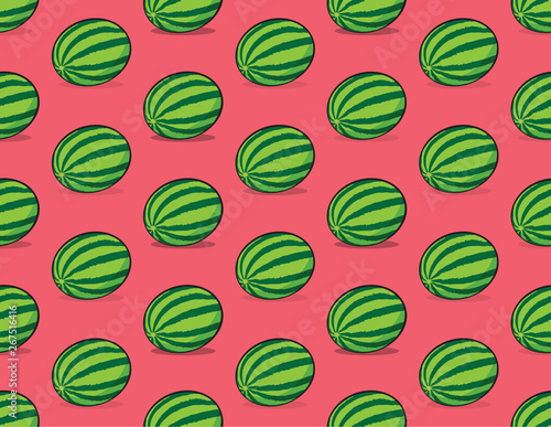 Watermelon Seamless Texture on red