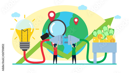 business investor creative illustration vector of graphic , small people business investor illustration vector , business investor online vector , vector flat illustration