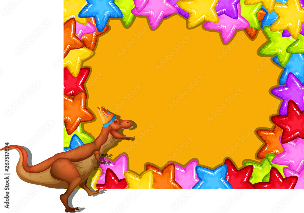 Obraz premium A colourful dinosaur border