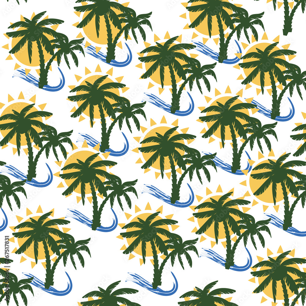 Coconut tree print for textile design