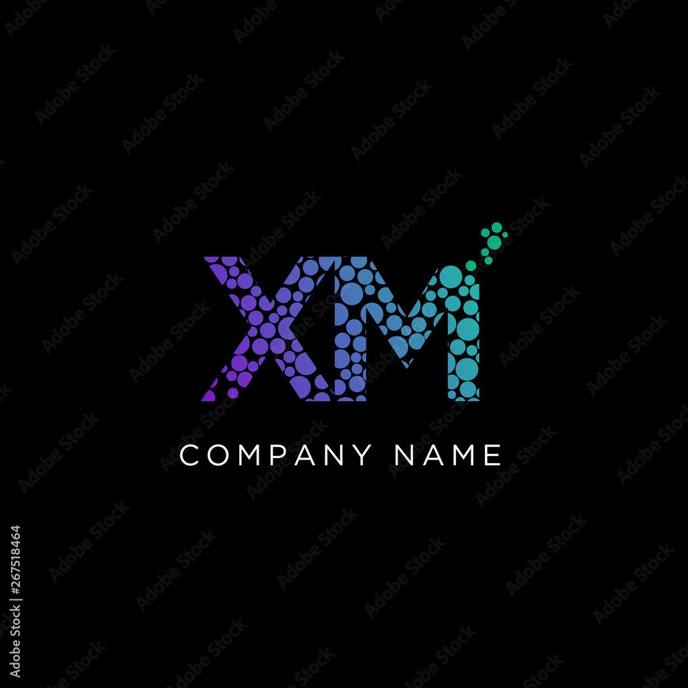 XM Initial Letter Gradient Logo Vector , Modern and trending circle design XM Initial Letter Gradient Logo Vector , Modern and trending circle design