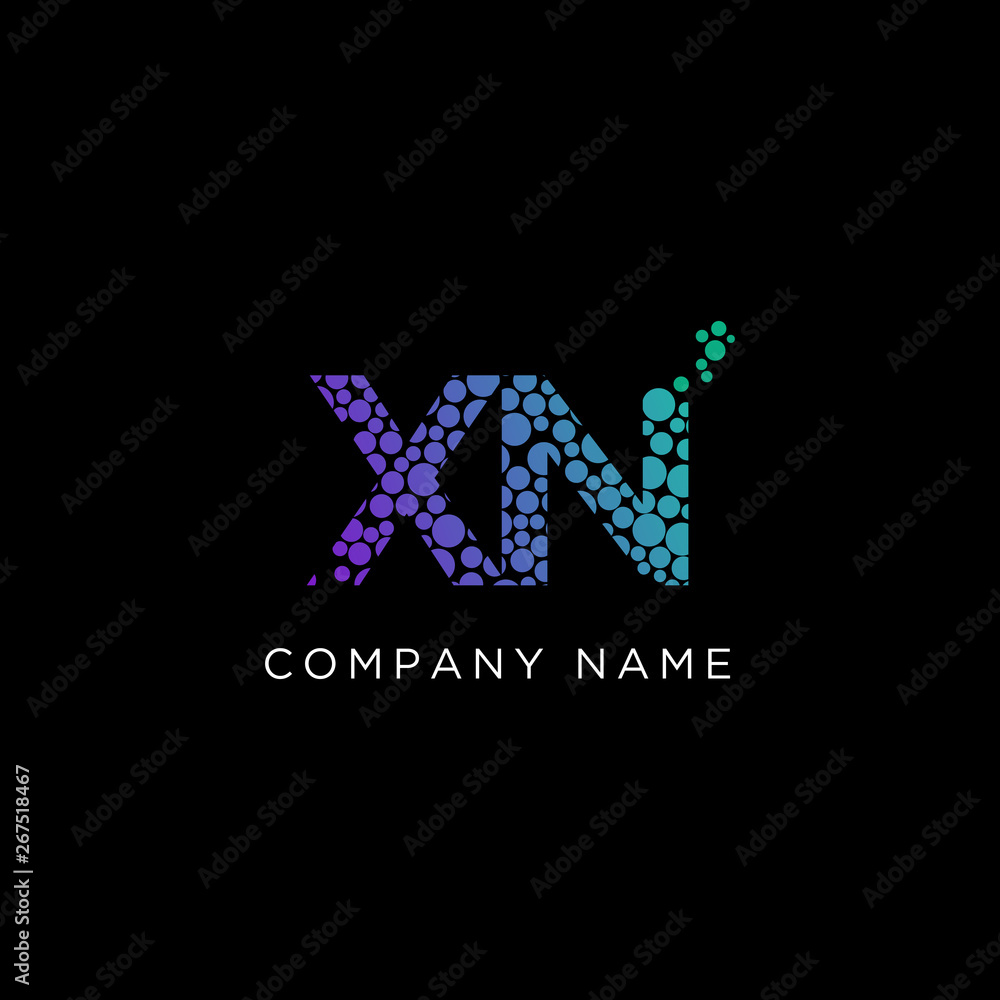 XN nitial Letter Gradient Logo  Vector , Modern and trending circle design