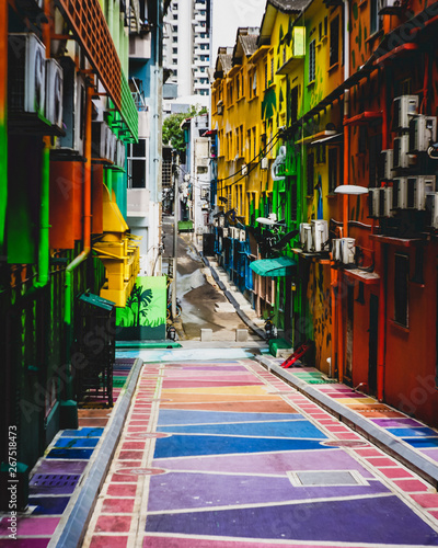 Colourful alley at Jalan Alor photo